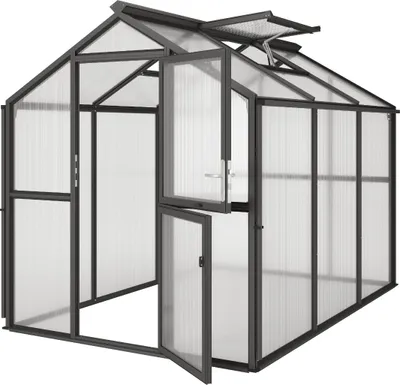 Produktbild von KGT Gewächshaus "Galant III" anthrazit-grau 6,7 m² 10 mm HKP