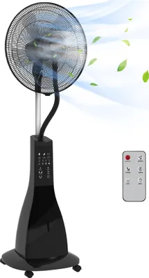Produktbild von HOMCOM Standventilator mit Wasser, Nebel Ventilator mit Fernbedienung Schwarz