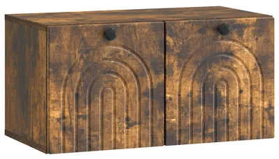 Image de Meuble TV mural vidaXL en chêne fumé 59,5 x 31 x 30 cm