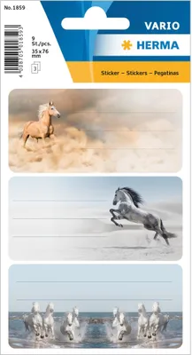 Image de HERMA 1859 Étiquettes en hêtre HERMA VARIO "Chevaux
