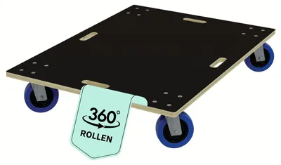Produktbild von HAGO24 Transportroller 60 x 80 cm 800 kg Tragkraft Möbelroller Multiplex 18mm Rollbrett CNC-gefräst Gummirollen 360° drehbar Griffmulden Rutschfest Umzug Werkstatt Lager