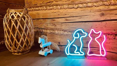 Image de Lampe néon LED pour enfants, motif chat