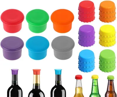 Obrázok produktu pre Silikónové zátky na fľaše s pivom, 24 kusov, opakovane použiteľné, silikónové uzávery na fľaše