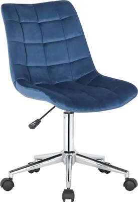 Obrázek produktu pro Sametová kancelářská židle - Ergonomická kancelářská židle - Výškově nastavitelná a otočná | Barva: modrá