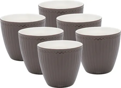 Produktbild von Greengate Alice Latte Cup dark chocolate 0,3 l Set6