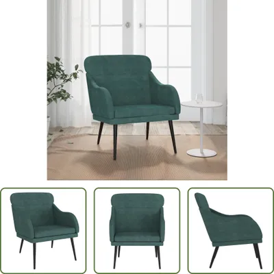 Obrázok produktu pre The Living Store kreslo tmavozelené 63x76x80 cm zamat