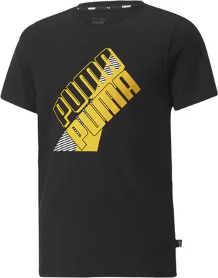Produktbild von Puma Power Logo Tee B PUMA BLACK-TANGERINE 110
