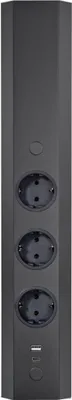 Immagine prodotto di Colonna angolare di alimentazione ST 3081/3 USB A+C in NERO con 3 prese e stazione di ricarica USB A+C / presa multipla / presa ad angolo