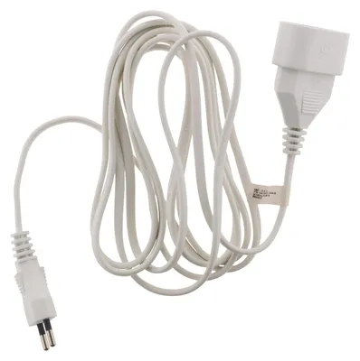 Image de Rallonge électrique 5 m - Avec fiche de terre - Blanc - 6 A - H03VVH2-F 2 x 0,75 mm²