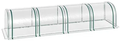 Immagine prodotto di Serra a tunnel con 4 finestre con cerniera | Colore: verde scuro, trasparente | Dimensioni: 100x395x80 cm