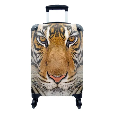 Produktbild von MuchoWow® Koffer Handgepäck Trolley Rollkoffer Kleine Reisekoffer mit 4 Rollen - Tiger - Tiere - Kopf - Cabin Size < 55x40x23 cm & 55x40x20 cm - Fotokoffer - Kabinenkoffer - Boardgepäck - Reise-Box - Reisekoffer - Reisegepäck - Koffer mit Bild - Trolley für Kinder