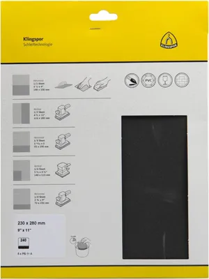 Immagine prodotto di Carta abrasiva Klingspor PS11A K 240 230x280mm 5 pz. 25 pz