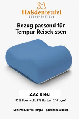 Produktbild von Kissenbezug passend für TEMPUR Reisekissen 25 x 31 x 10/7 cm – Baumwolle Elasthan