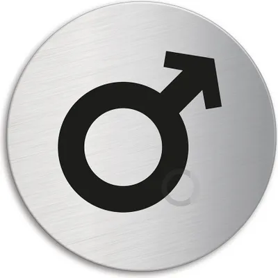 Produktbild von Schild Türschild Symbol Herren | Edelstahl selbstklebend Ø 60 mm