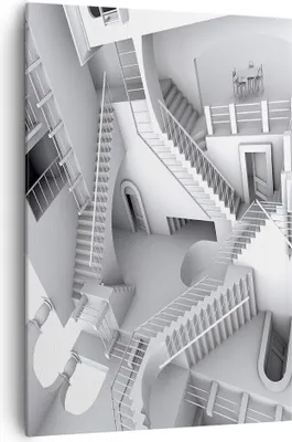 Produktbild von Bild auf Leinwand - Leinwandbild - Einteilig - Wissenschaft Illusion Treppen - 70x100cm - Wand Bild - Wandbilder - Leinwanddruck - Wanddekoration - Leinwand bilder - Wandbild - PA70x100-4277