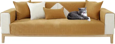 Produktbild von （90*180cm，Hellbraun）Chenille Sofakissenbezug Rutschfester Sofabezug Fischgrätmuster SofaSchutzhülle Gesteppte Möbelbezüge für Ecksofa Schlafzimmerteppich Bodenpolster Fensterbankmatte