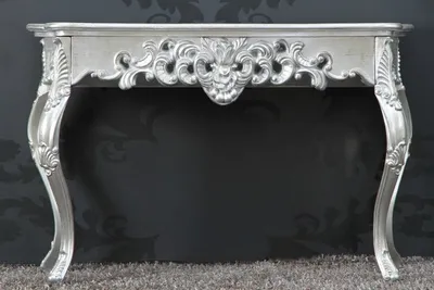 Produktbild von Casa Padrino Barock Konsolentisch Silber - Damen Schreibtisch - Sekretär Konsole - Damen Schminktisch