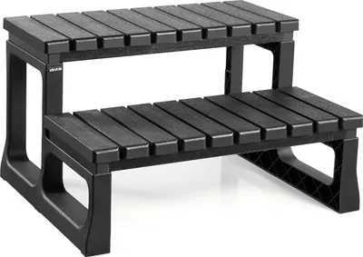 Obrázek produktu pro VEVOR schůdky do vany schůdky do bazénu 2 stupně venkovní schůdky, šířka 599,44 mm PP žebřík pro nadzemní/nafukovací bazény s nosností 145,15 kg, všestranné použití pro verandy terasy mobilní domy