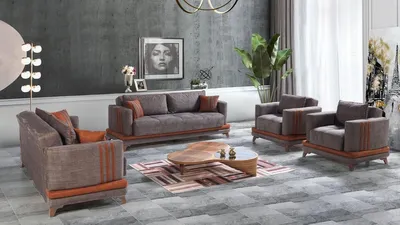 Produktbild von Sofagarnitur 3+2+1+1 Grau Wohnzimmer Design Modernes JVmoebel