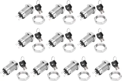 Image de Interrupteur à clé,Barrel Lock Switch,Interrupteur à clé 12 x 22mm,On/Off Lock Switch,Interrupteur électronique