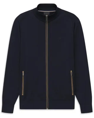 Produktbild von bugatti Herren Strickjacke Regular Fit aus Baumwolle mit Zipper