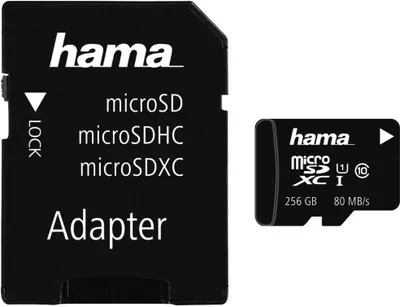 Immagine prodotto di Hama - Scheda di memoria flash (adattatore da microSDXC a SD incluso) - 256 GB - UHS Classe 1 / Classe 10 - microSDXC UHS-I (001
