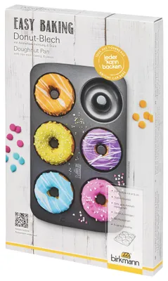 Produktbild von BIRKMANN 6er Donut-Blech, L 35 x B 21,5 cm, Mit Antihaftbeschichtung,