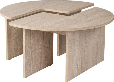 Produktbild von Skye Decor, Moira - Travertine, Couchtisch, Travertin, 100 % MELAMINBESCHICHTETE SPANPLATTEN, 90 x 41 x 90 cm