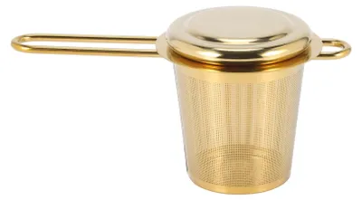 Teesieb aus Edelstahl, Gold, 14,7 x 4,6 x 7,5 cm