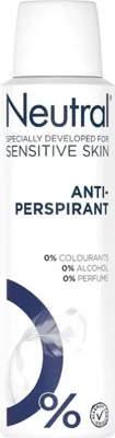 Produktbild von Neutral – Deodorant Spray – Antitranspirant – Empfindliche Haut – 0 % Farbstoff, Parfüm & Alkohol – 150 ml - 1 Stück