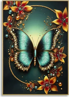 Obrázok produktu pre Nástenná maľba Butterfly lakovaná vrátane rámu -A- 70 x 100 x 4 cm