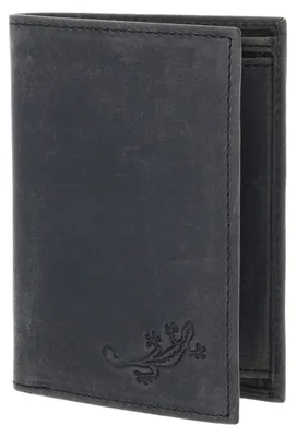 Produktbild von oxmox Leder Geldbörse Leather RFID Protect Kombibörse Lizard 2.0 Embossed Vintage Black schwarz