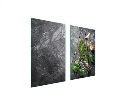 Immagine prodotto di Piastre coprifornelli 2 pezzi 75x52 copertura piano cottura Vetroceramica tagliere in vetro ardesia spezie