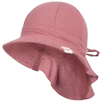 Produktbild von Schirmmütze Babymütze Mädchen mit Nackenschutz Sommer Baby Musselin, Bordeaux, Gr. 50/52