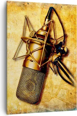 Produktbild von Bild auf Leinwand - Leinwandbild - Einteilig - Mikrofon Musik Lied - 70x100cm - Wand Bild - Wanddeko - Wandbilder - Leinwanddruck - Wanddekoration - Leinwand bilder - Wandbild - PA70x100-0525