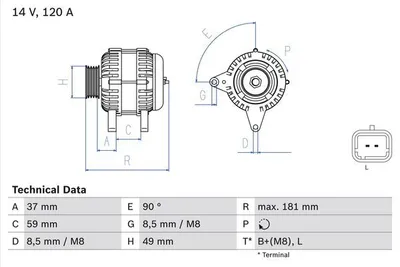 Produktbild von Bosch Lichtmaschine Generator 120A