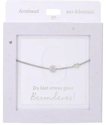Zdjęcie produktu dla Bransoletka damska ze stali nierdzewnej z zawieszką w kształcie serca, w kolorze srebrnym lub złotym, regulowana w zakresie 15–20 cm – G Srebrna