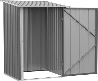 Zdjęcie produktu dla Stalowa szopa na narzędzia 0,92 m² zamykana szafka ogrodowa z dachem dwuspadowym, 100x103x160cm, szara