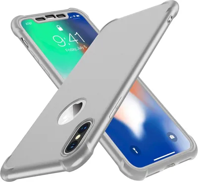 Image de Coque arrière en verre pour iPhone XS Max 6,5 pouces, couleur argent