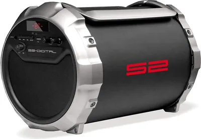 Produktbild von S2-digital S-Tube XL, 21 W, Aktiver Subwoofer, 15,2 cm (6"), Schwarz, Silber, LED, Akku