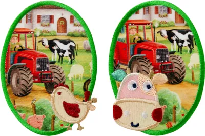 Produktbild von Mono Quick 14164 Flicken "Bauernhof" 2 Stück, Bügelbild, Oval Patches
