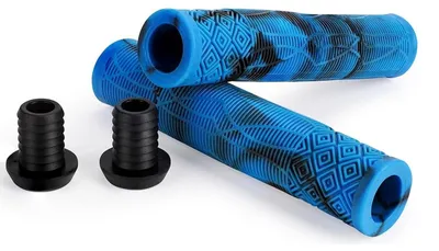 Zdjęcie produktu dla Chwyty kierownicy rowerowej MTB - 160 mm - Gumowe - Niebieskie