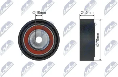 Produktbild von NTY RRK-BM-000 Spannrolle Keilrippenriemen 70mm für BMW 3 Limousine (E46) 5 Limousine (E39) 3 Touring (E46) 3 Coupe (E46) 5 Touring (E39)