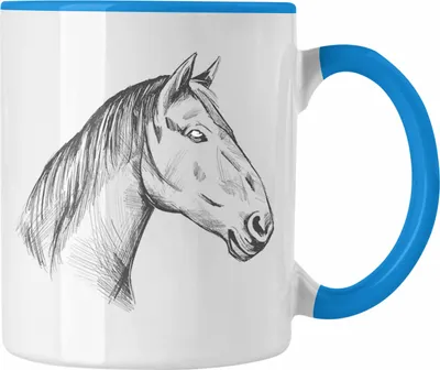Produktbild von Pferde Tasse Lustig Reiterin Geschenk Pferde Geschenke Mädchen Pferdeliebhaber (Blau)