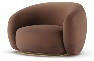 Immagine prodotto di Poltrona moderna in legno marrone con tessuto