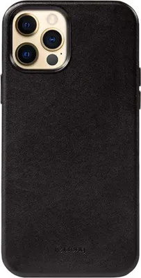 Produktbild von Crong Essential Cover - Ledertasche für iPhone 12 Pro Max (schwarz)