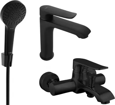 Produktbild von Mexen Pecos R05 Badewannenset, Schwarz - 72703R05-70