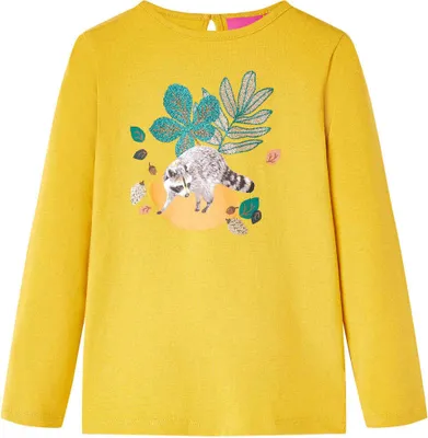Produktbild von Cloris Designermöbel Kinder-Langarmshirt mit Tier-Aufdruck Ocker 140 2024 Neu