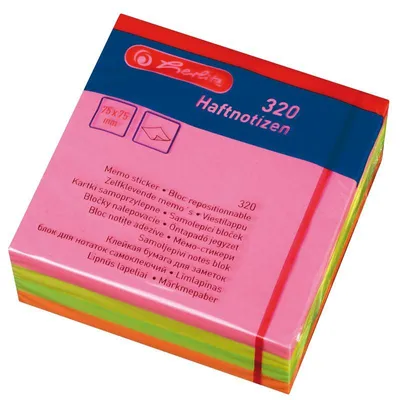 Image de herlitz 300008427 herlitz Bloc-notes adhésif, 75 x 75 mm, couleurs fluo