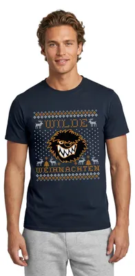 Produktbild von Spreadshirt Die Wilden Kerle Wilde Weihnachten Ugly Christmas Männer T-Shirt, S, Navy